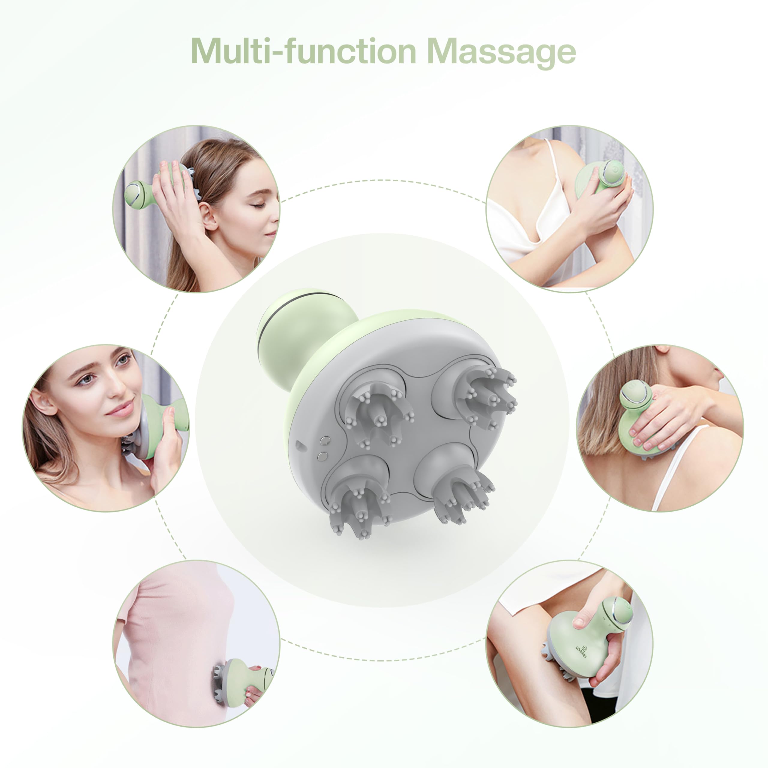 COMFIER Scalp Massager, Electric Head Scratcher, Portable Head Massager for Hair Growth with 84 Silicone Massage Nodes, Dog&Cat