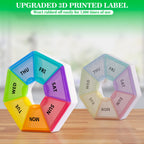 Large Weekly Pill Organizer, Gelibo Pill Box 7 Day, Easy to Open Pill Case, Daily Medicine Organizer, Travel Pill Container, Vit