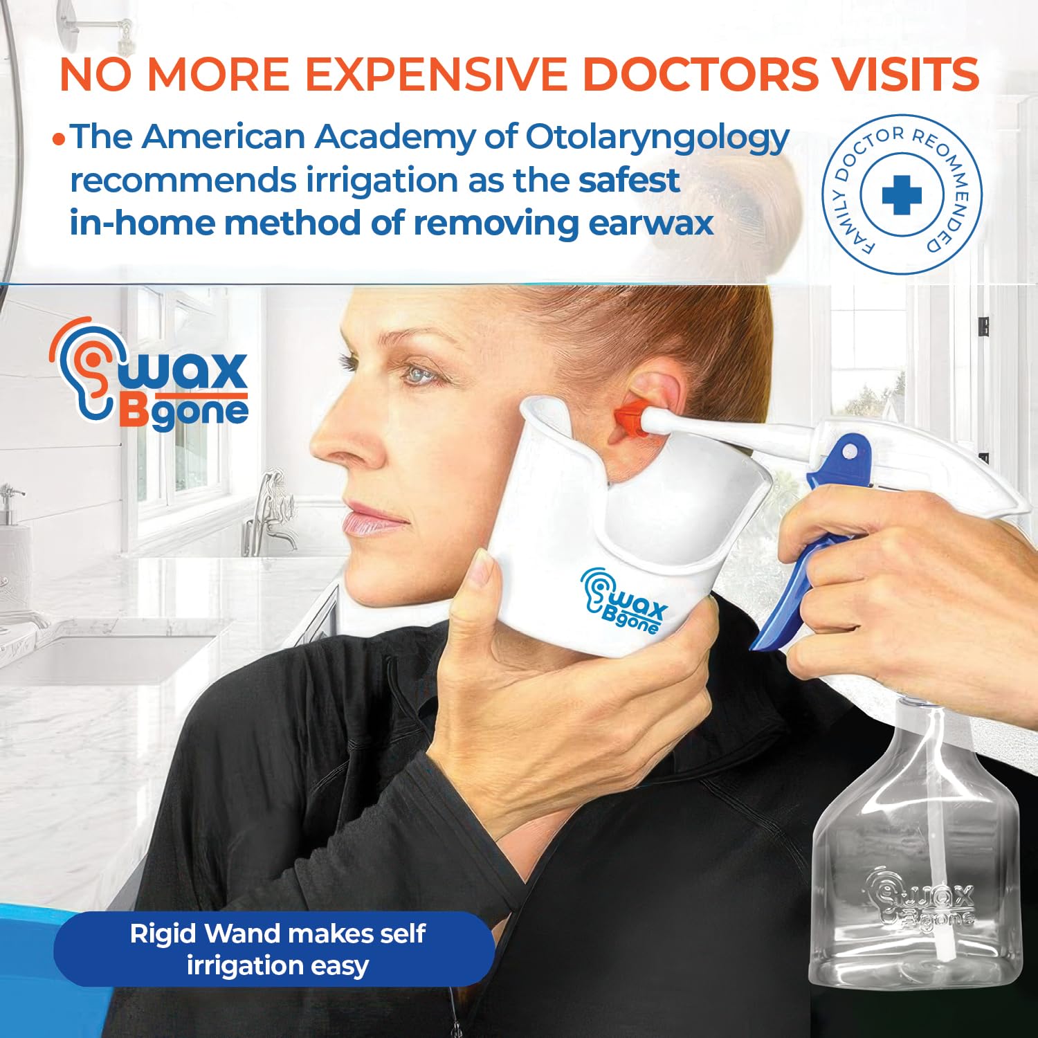 WaxBgone Earwax Removal Kit - Fast, Gentle, and Effective Ear Wax Removal Kit - Dissolve and Remove Earwax at Home - Includes Ea