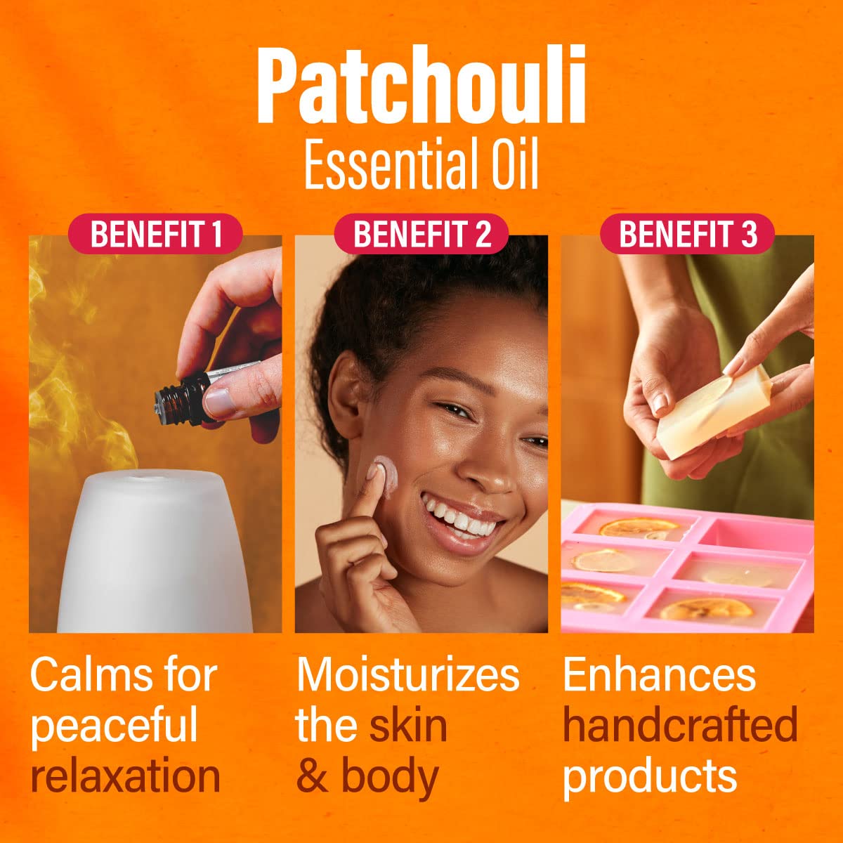 Hana Patchouli Essential Oil - 100% Pure and Natural Patchouli Oil for Skin, Diffuser, Aromatherapy, Perfume, and Candle Making
