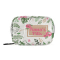 Custom Pill Box 7 Day Pill Case Bag Leaves Flowers Personalized Name Travel Pill Organizer Bag with Zipper Portable Weekly Case 