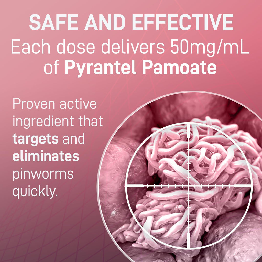 PARASITOL Pinworm Medicine for Family | Effective Deworming Formula with Pyrantel Pamoate, Quick Relief for All Ages, Easy Liqui