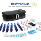 AUVON Insulin Cooler Travel Case, Expandable Insulated Diabetic Bag with 2 * 180g Ice Packs for Double Cooling Time, Portable Me