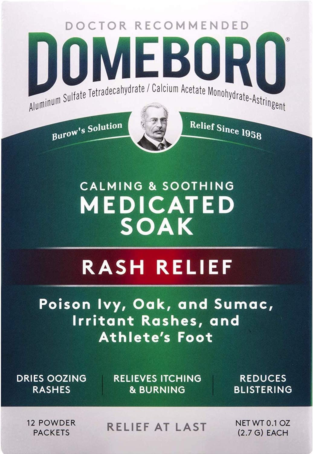 Domeboro Soothing Soak Rash Relief Powder Packets, 12 ea (Pack of 3)