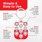 Pill Popper Medication Tracker, Daily Pill Reminder, Small and Portable Memory Aid with Buttons, Attaches to Pill Container, Tra