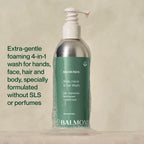 Balmonds Body, Hand & Hair Wash - 100% Natural Shampoo & Body Wash For Dry & Sensitive Skin, Soap Free, Vegan & Cruetly Free (7.
