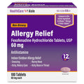 HealthCareAisle Allergy Relief - Fexofenadine Hydrochloride Tablets USP, 60 mg - 100 Tablets - Non-Drowsy Antihistamine, 12-Hour