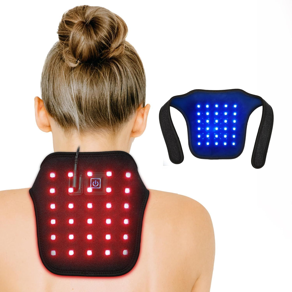 UTK Red Light Therapy for Neck, 470nm Blue, 660nm Red, 850nm Infrared Wrap