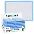 Remedies - Disposable Bed Pads 23 x 36 - 25 Count - Large Bed Pads for Incontinence - Seniors, Adults & Kids Chucks Pads - Adult