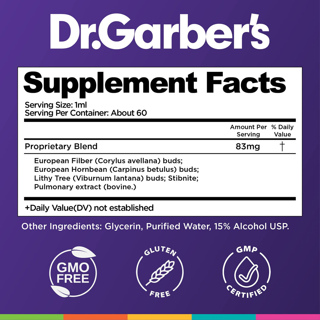 Dr. Garbers Natural Solutions Lung Health Oral Drops - Gemmotherapy Liquid Supplement to Protect & Cleanse Lungs, Repair Damage