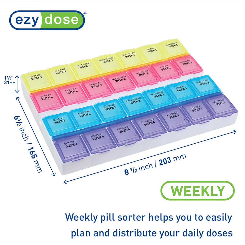 EZY DOSE Monthly Medtime (28-Day) Pill Planner Monthly Pill Organizer