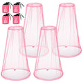 HESTYA 4 Pack Mosquito Net Face Mesh Net Protecting Net for Outdoor Hiking Camping Climbing Mosquito Fly Insects Preventing(Pink