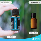 Natures Fusions MigraEase Pure Essential Oil Blend (15ml) - Peppermint, Lavender, Ginger, Roman & German Chamomile, Blue Tansy,