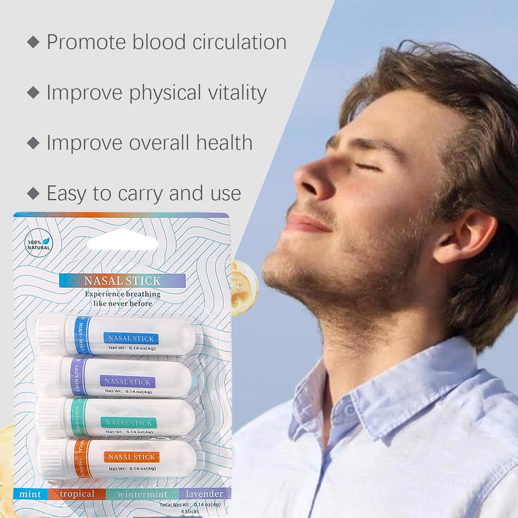 affeeco Nasal Stick Boost Energy Set, Nose Inhaler Stick,Nasal (Set of 4)