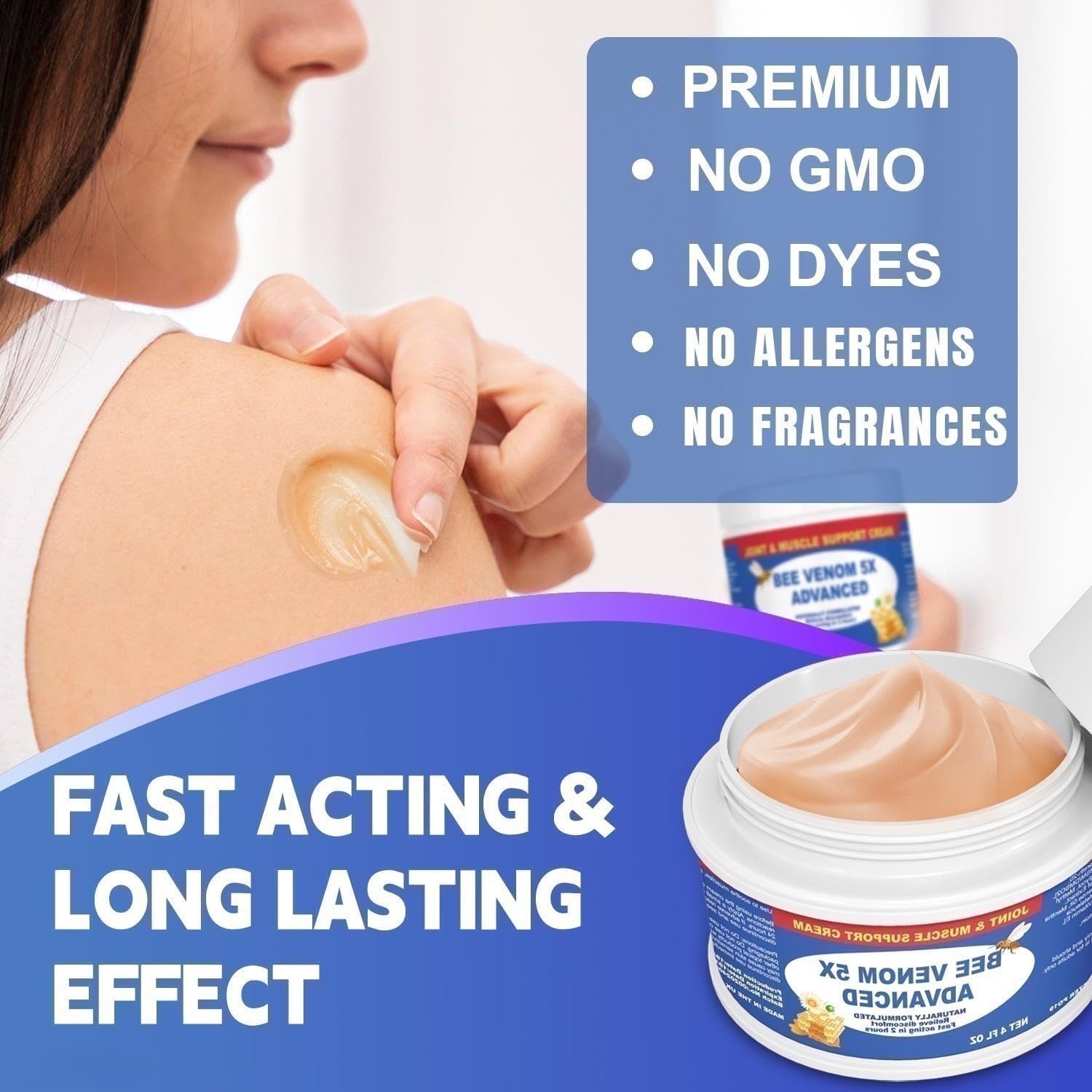 Zealand Bee Venom Serum Gel, Professional for Joint, Muscle, Bone Cream, 24h Fast Release, Soothing Powerful for Back, Neck, Han