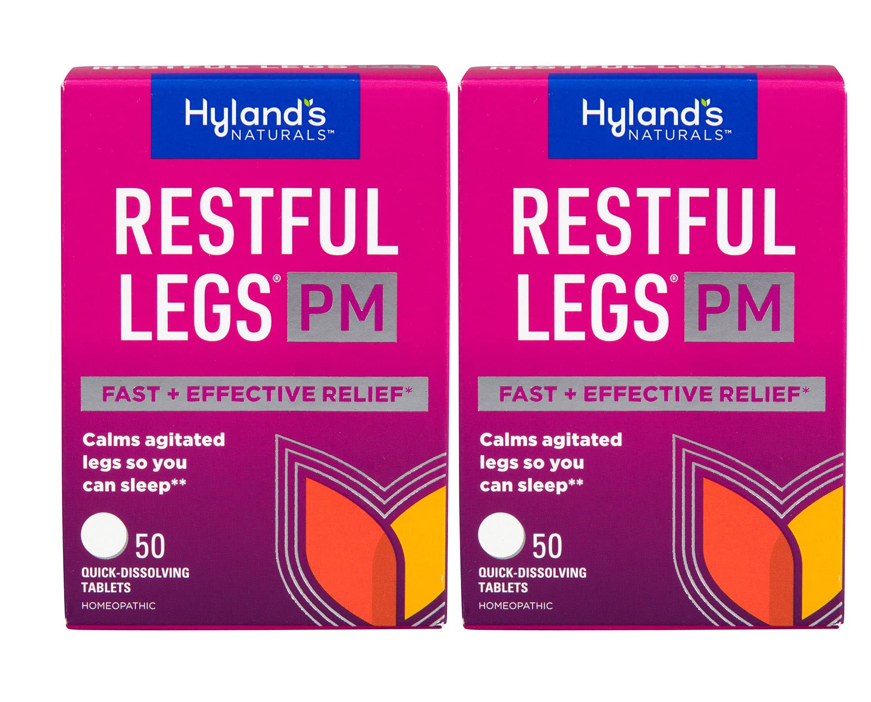 Hyland 's Restful Legs PM, Nighttime Formula, Calms Agitated Legs so You Can Sleep, 50 Quick Dissolving Tablets (Pack of 2)