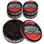 Smokey Mountain Herbal Long Cut - Cherry - 5 Can Box - Tobacco Free and Nicotine Free Snuff