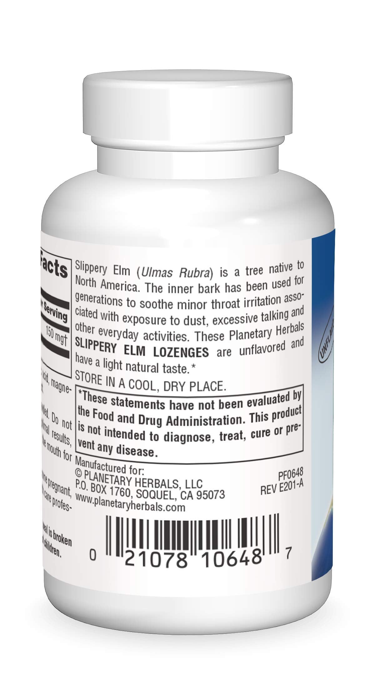 Planetary Herbals Slippery Elm Lozenges, Herbal Throat Support, 24 Lozenge