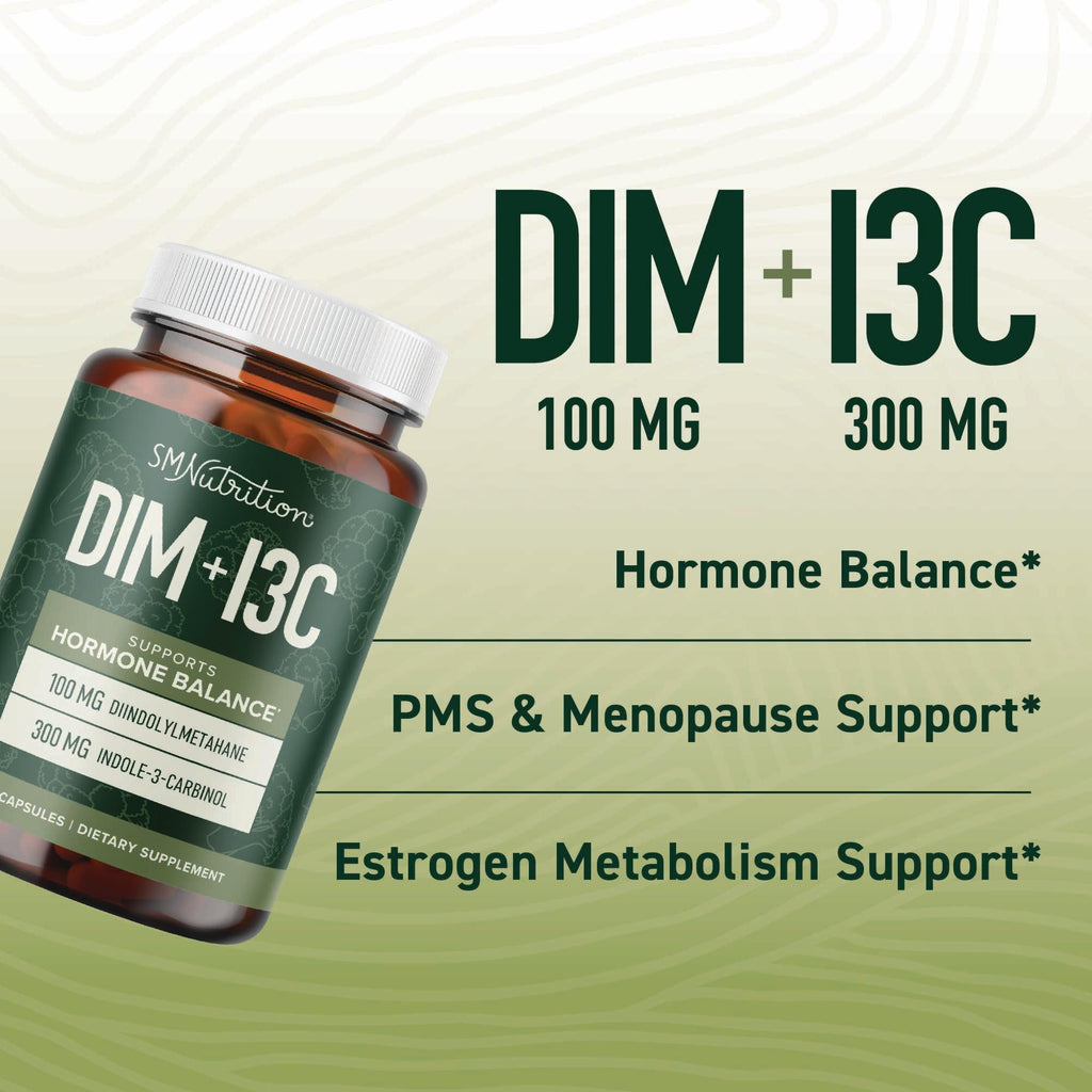 DIM & Indole 3 Carbinol for Hormone Balance for Women & Men | I3C Complex | Estrogen Balance, Menopause Supplements for Womens H