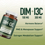 DIM & Indole 3 Carbinol for Hormone Balance for Women & Men | I3C Complex | Estrogen Balance, Menopause Supplements for Womens H