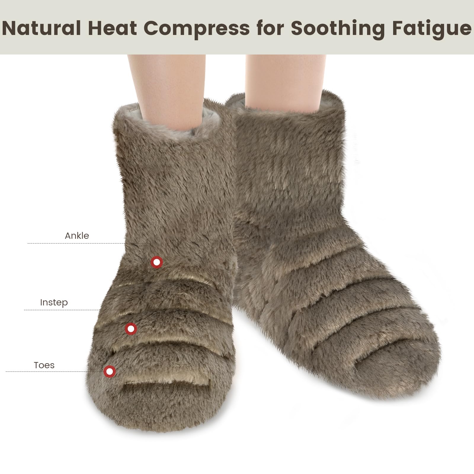Microwavable Booties for Discomfort Reduction, Heated Foot Warmers for Reduce Aching, Foot Heater, Microwave House Shoes for Col