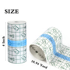 Transparent Stretch Adhesive Bandage, 4 Inch x 10.94 Yard - Waterproof Clear Film Dressing Bandages, Adhesive Bandages Shower Sh