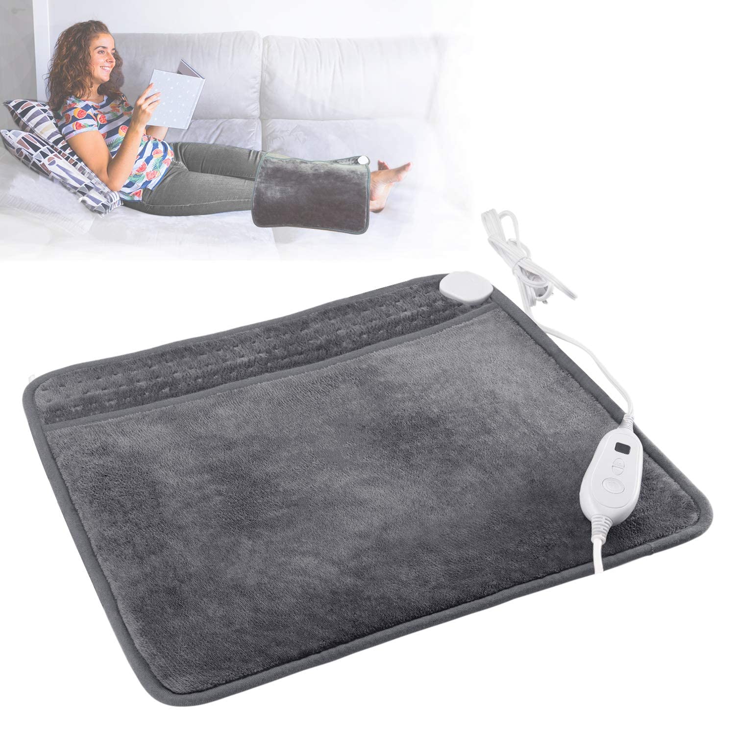 DAILYLIFE Heated Foot Warmers, 20x24 Electric Heating Pad for Feet with 6 Heat Settings, Overheating Protection, 2 Hours Auto-Of
