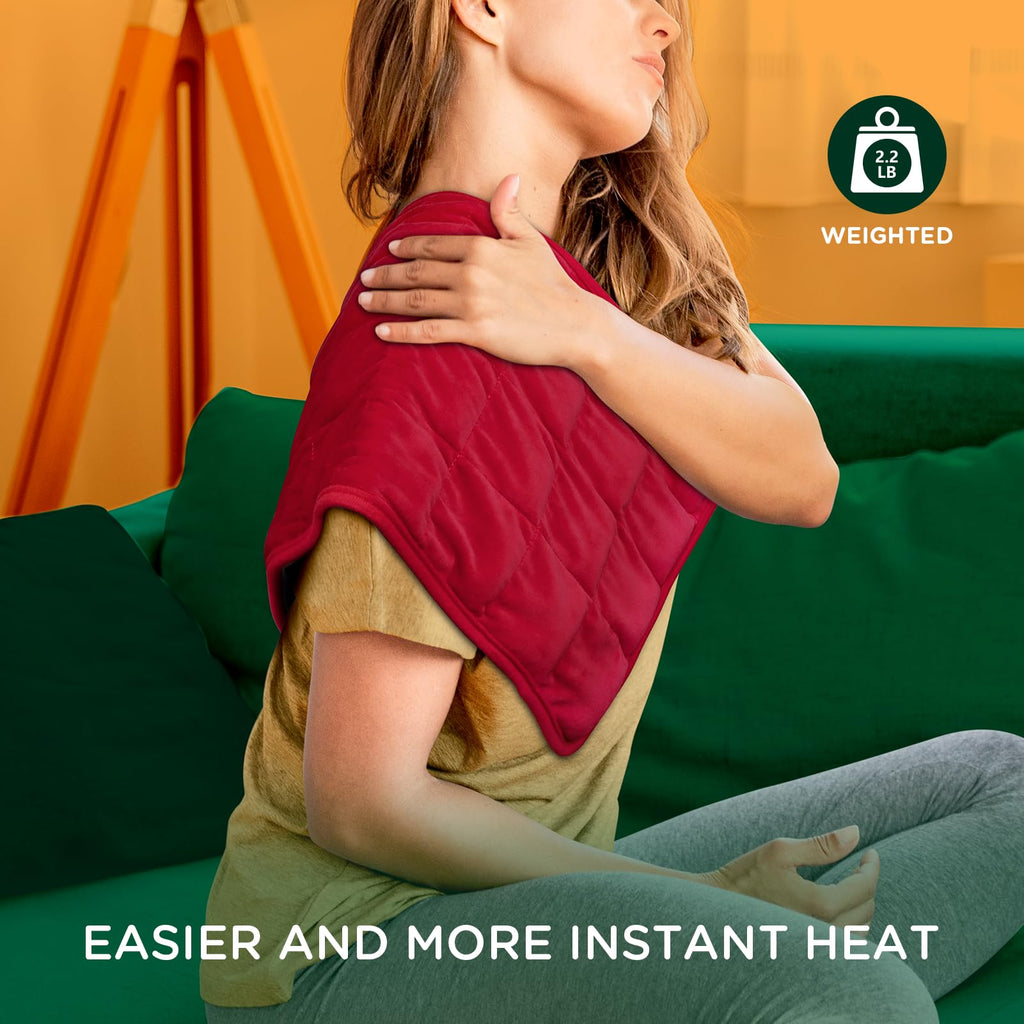 Comfytemp Weighted Heating Pad for Period & Back, 2.2lb Heating Pad, Birthday Gifts for Mom/Women/Wife, 12 x 24 Electric Heat Pa