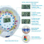 EziMedPil Automatic Pill Dispenser with Alarm, Sound & Light, up to 6 Alarms/Day, Easy-Read Display, 6 Dosage Templates, Locked
