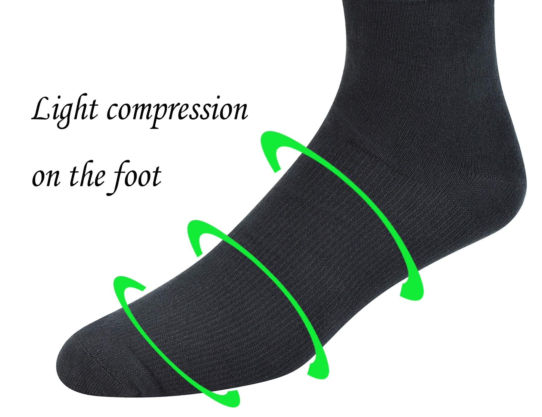 Yomandamor 4 Pairs Mens Over the Calf Compression/Diabetic Dress Socks with Seamless Toe Size 13-15