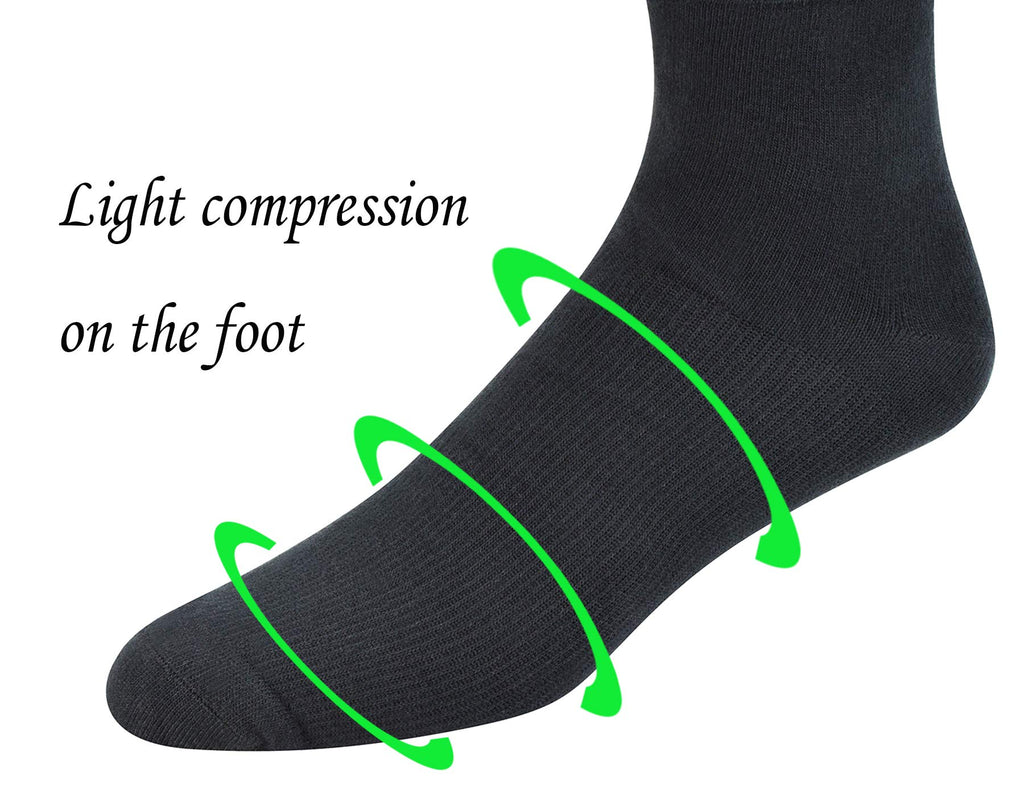 Yomandamor 4 Pairs Mens Over the Calf Compression/Diabetic Dress Socks with Seamless Toe Size 13-15