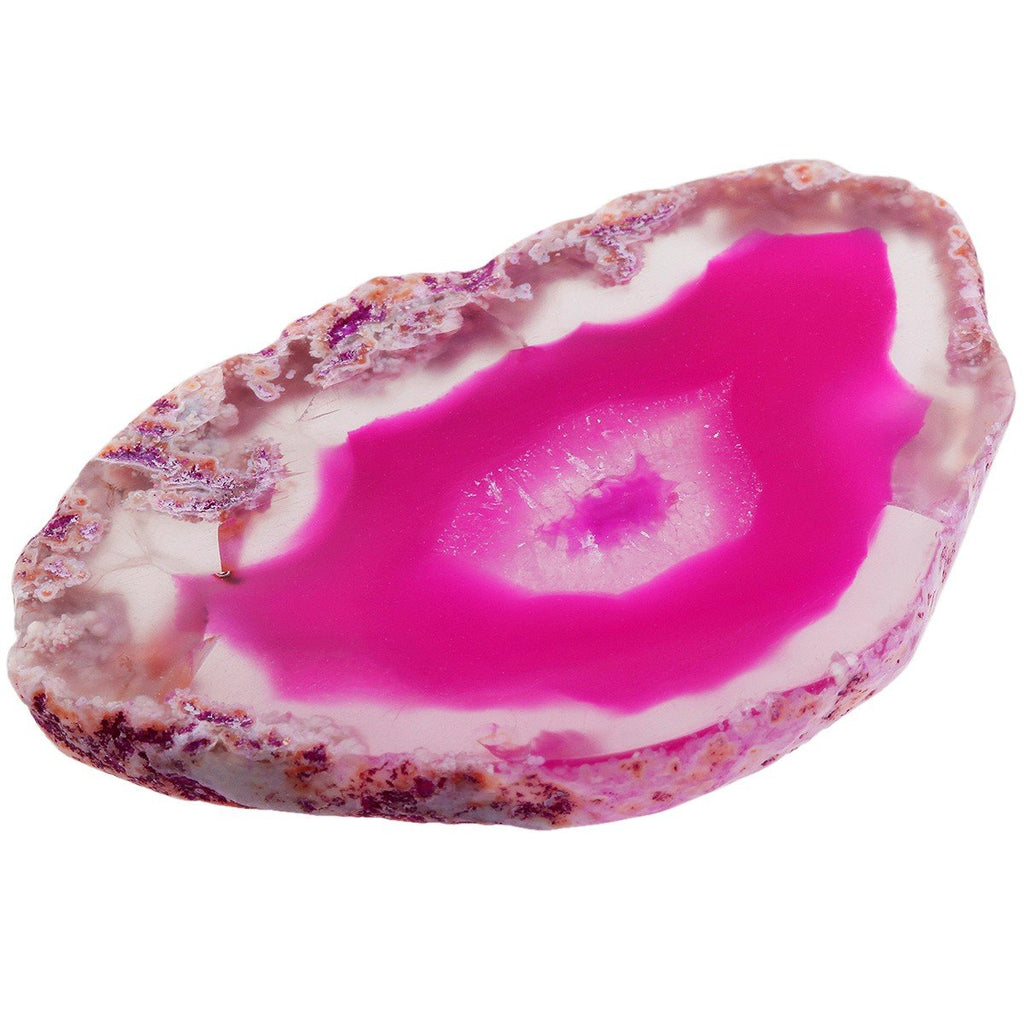 Rockcloud 10 Pcs Agate Light Table Slices, Healing Crystals Geode Stones,Irregular Home Decoration Jewelry Making,Pink