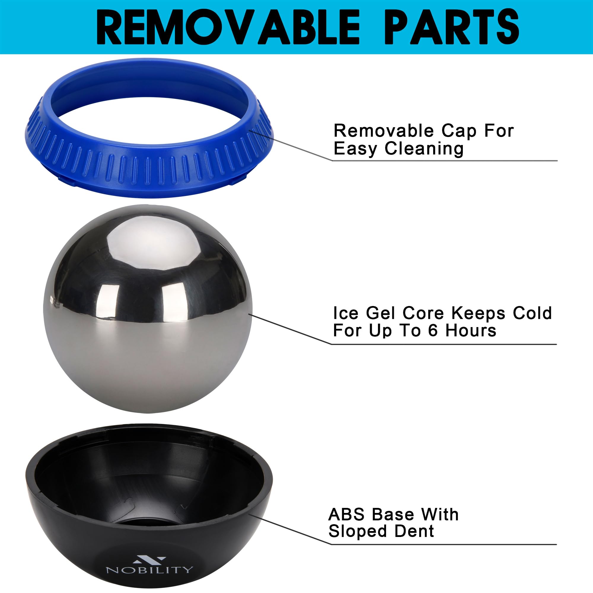Nobility Massage Ball Roller- Ice Cold and Hot for Deep Tissue and Sore Muscle Relief of Stiffness and Stress, Body, Neck, Back,