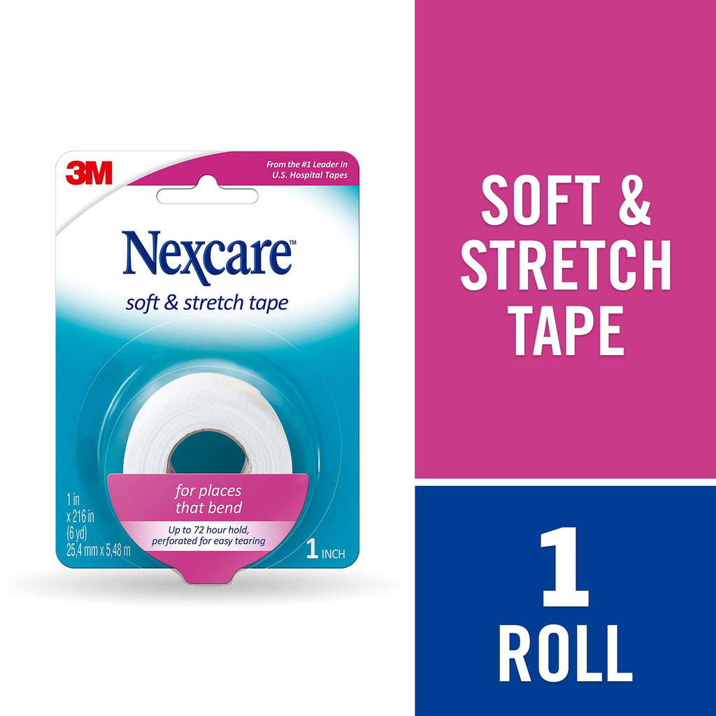 Nexcare Soft & Stretch First Aid Tape, Help Keep Injuries Clean And Protected,1 in x 6 yds