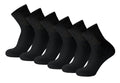 6 Pack of Mens Diabetic Quarter Length Athletic Sport Ankle Socks King Size (Black, 13-16)