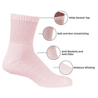 TZ Promise Women 6 Pairs Quarter Ankle Circulatory Diabetic Socks, Non Binding Top,Size 9-11
