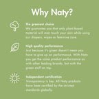 Eco by Naty Sanitary Pads Super - Plantbased and Absorbent Sanitary Pads for Women, Organic Cotton Menstrual Product, Better for