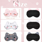 Cute Eye Mask for Sleeping 3 Pieces Cartoon Dog Face Eye Cover Funny Animal Cat Sleeping Mask Soft Lightweight Night Sleep Eye M