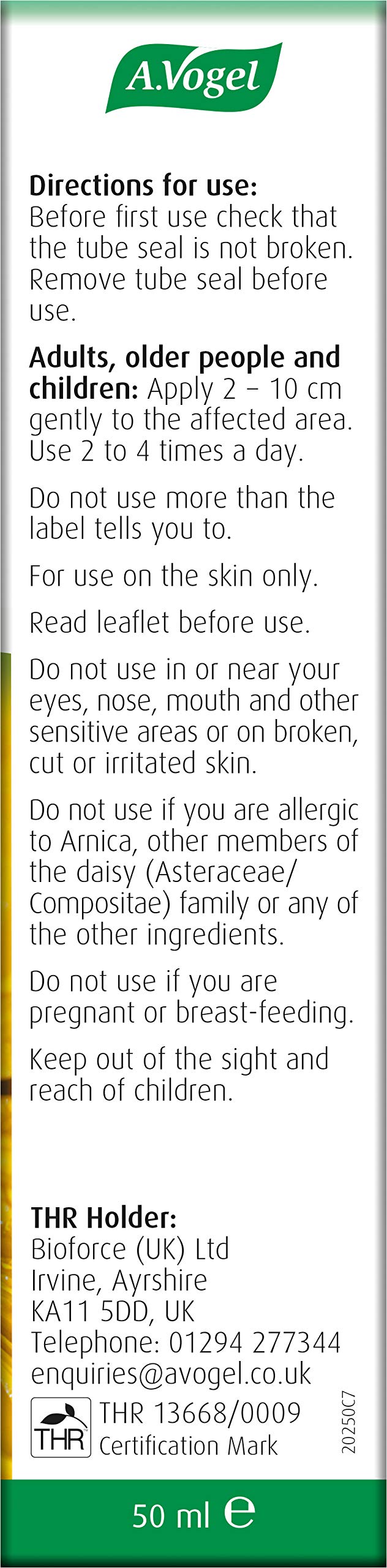 A.Vogel Atrogel Arnica Gel 50 Ml