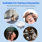 LeCoirrax Upgraded Electric Scalp Massager for Men Women, Handheld Cat Dog Pet Head Massager with 4 Massage Heads, 3 Speeds, Wat