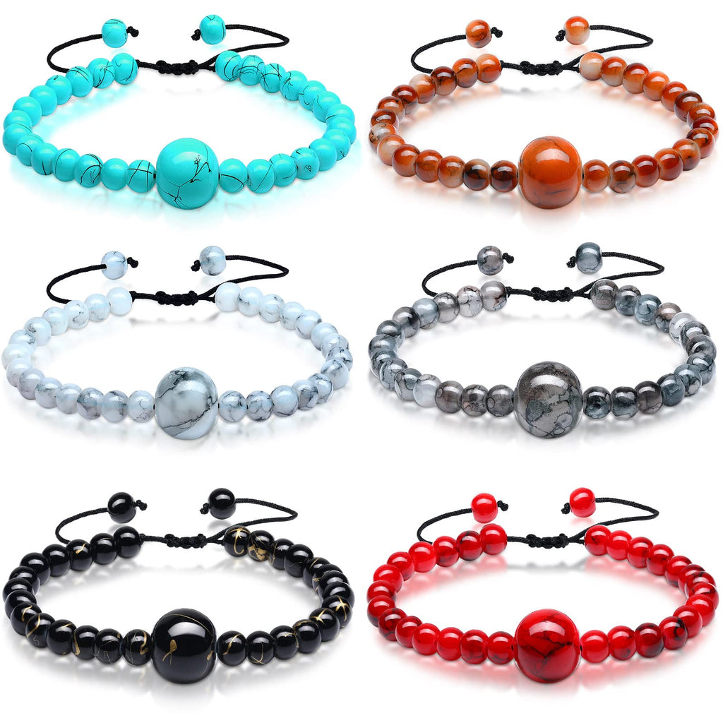 Sureio 6 Pcs Motion Sickness Bands Bracelet Anti Nausea Adjustable Wristband for Cruise Ship Essentials Seasickness Kid Adult (C