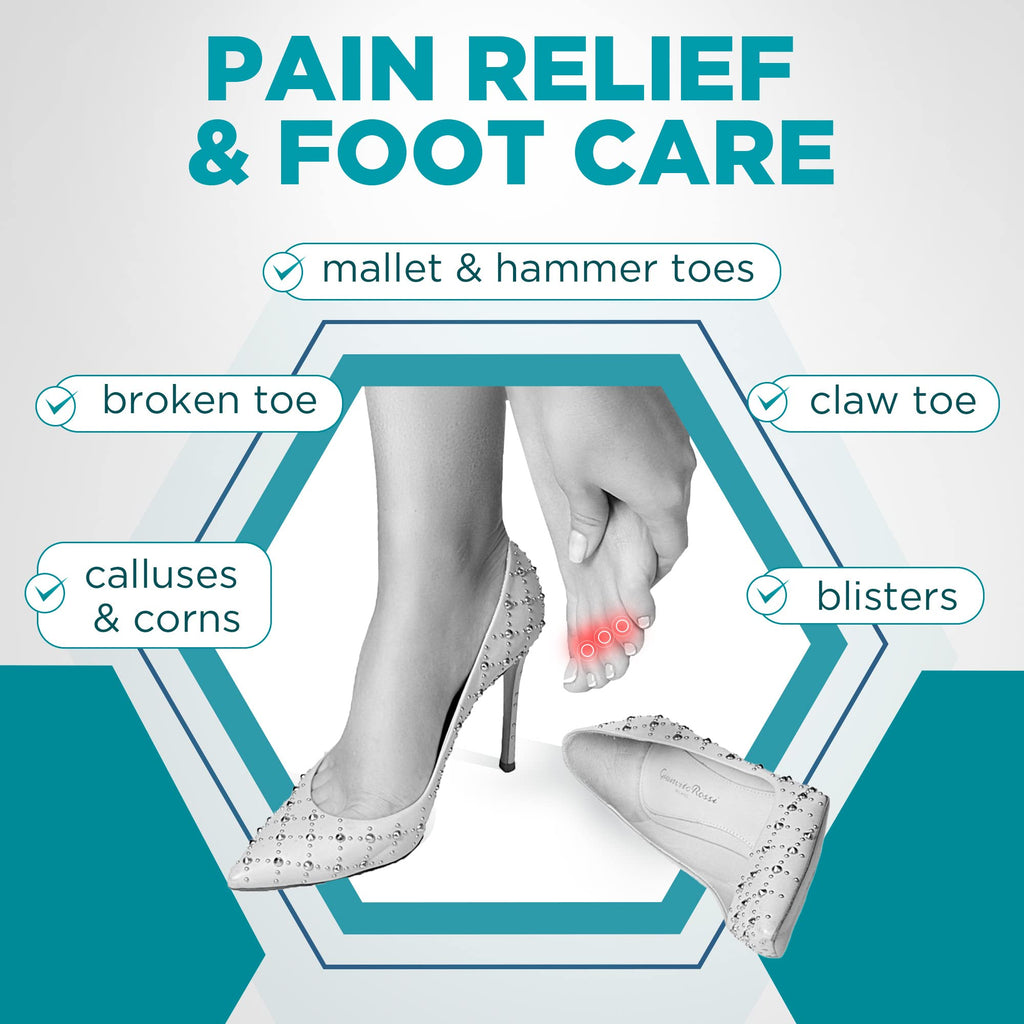 Homergy Hammer Toe Straightener Corrector Splint - 4 Broken Toe Wraps, Brace Orthopedic Separator, Cushioned Bandages, Heal Wrap
