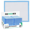 REMEDIES - Bed Pads Disposable Adults, Seniors, Kids & Puppy Pads - 30x36 Large Disposable Underpads - 25 Count Incontinence Und