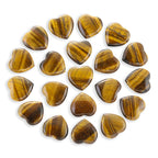 Nvzi Tumbled Polished Natural Tigers Eye Crystal Heart Stones, Crystals and Healing Stones Quartz Bulk for Wicca, Reiki, Healing