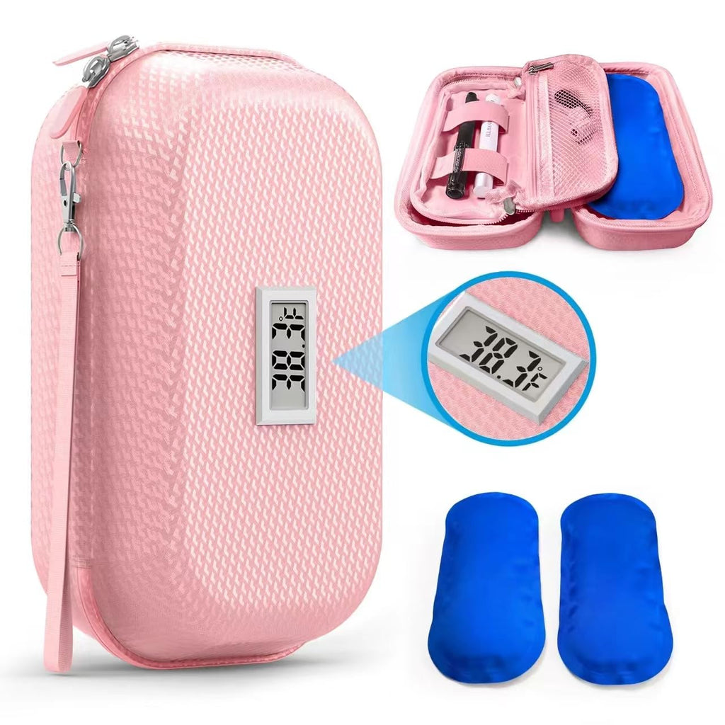 CASAZEN 24h Insulin Cooler - TSA Approved Refrigerated Medicine Case with Temperature Display, Diabetes Travel Case with Wrist S