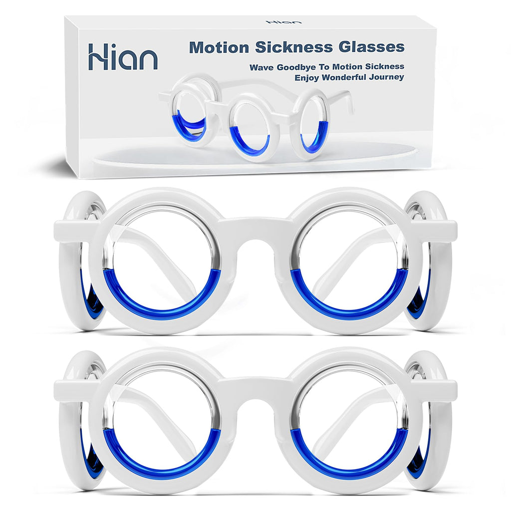 Hion Motion Sickness Glasses,Relieve Carsickness Airsickness Seasickness Ultra-Light Portable Nausea Vertigo Glasse, No Lens Liq