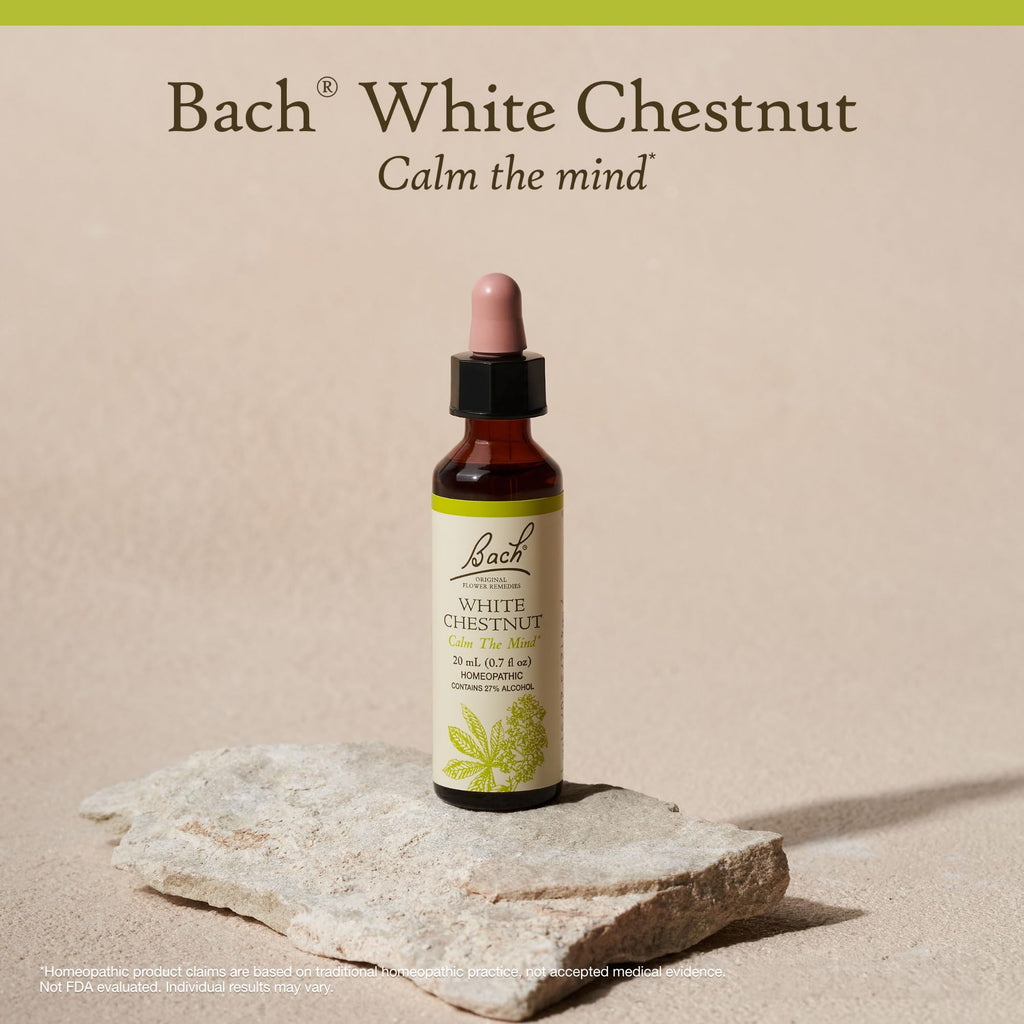 Bach Original Flower Remedies, White Chestnut - Calm The Mind - Natural Homeopathic Flower Essence for Emotional Balance - Vegan