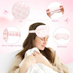 Honeydak 12 Pcs Silk Sleep Masks for Women Girls Pink Bow Party Favors Adjustable Eye Masks for Birthday Sleepover Spa Sweet 16