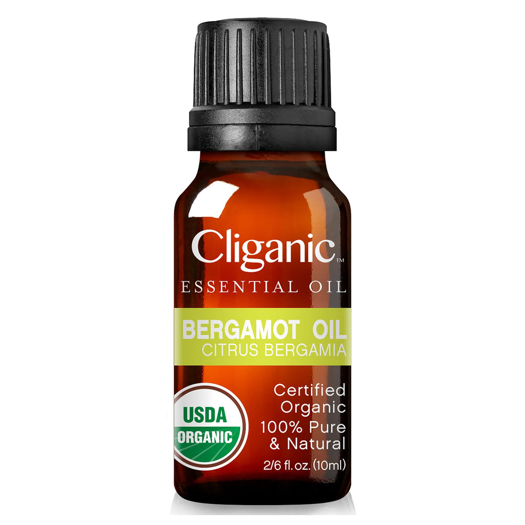 Cliganic Organic Bergamot Essential Oil, 100% Pure Natural for Aromatherapy | Non-GMO Verified (Packaging May Vary)