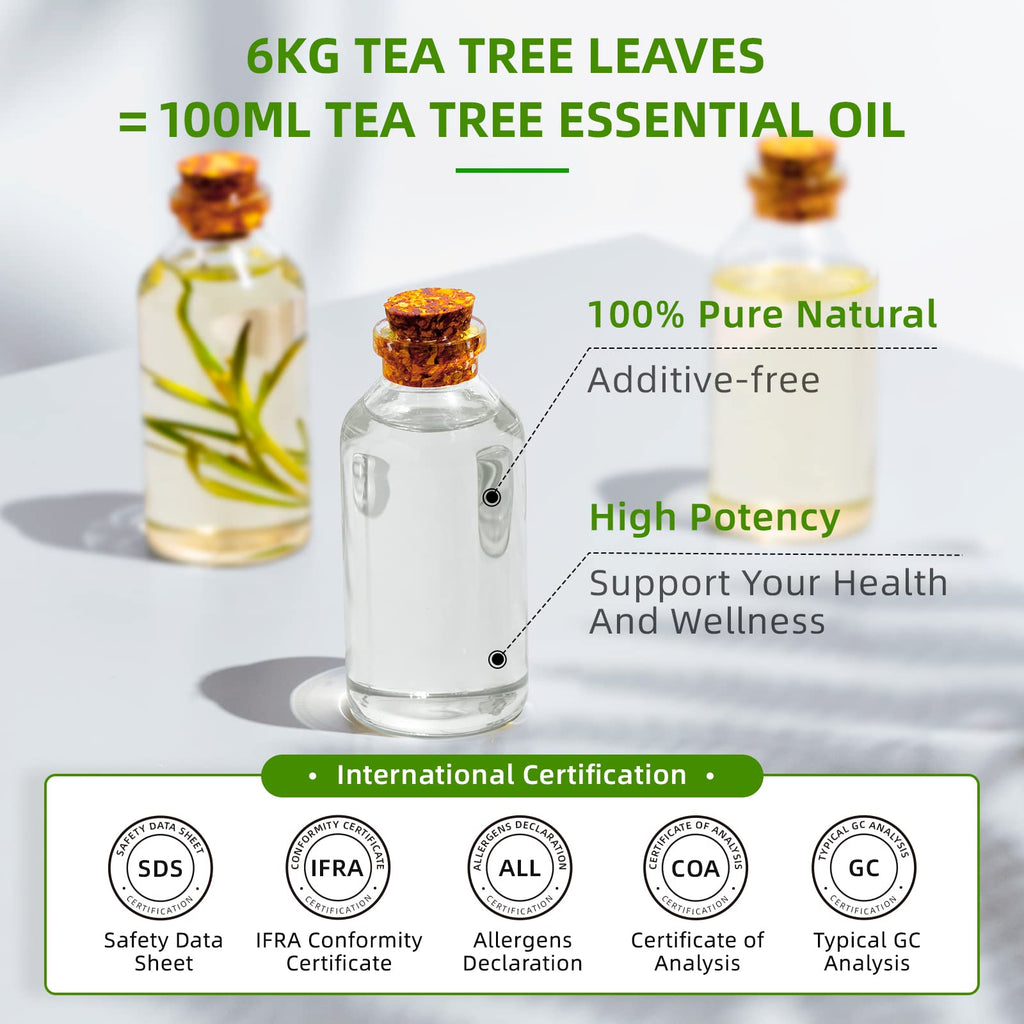 HIQILI 16 Fl Oz Tea Tree Oil, Tea Tree Essential Oil for Hair, Toenail